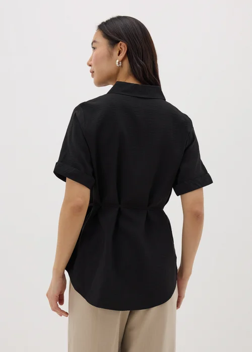 Black Tie Waist Longline Shirt - 8 Image 2