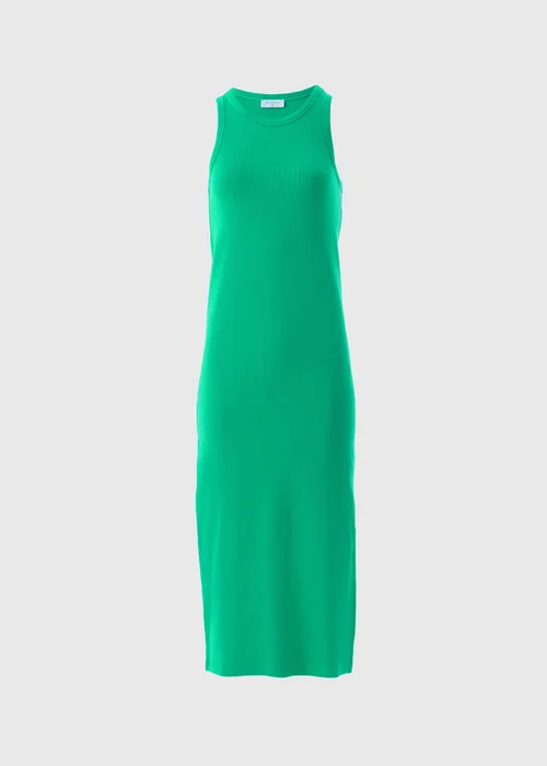 Green Racer Back Ribbed Midi Dress - 8 Image 4