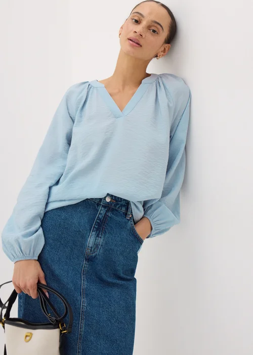 Blue Popover Blouse - 8 Image 1
