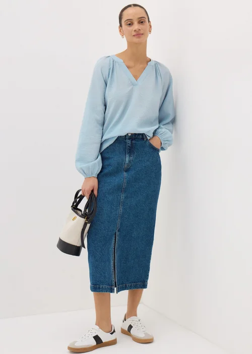 Blue Popover Blouse - 8 Image 2