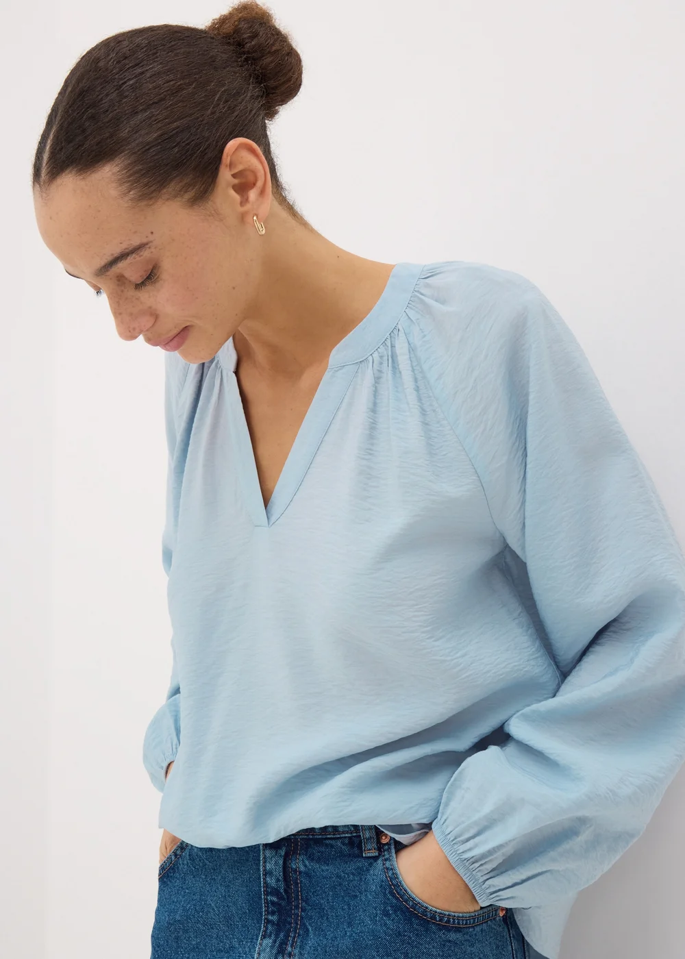 Blue Popover Blouse - 8 Image 3