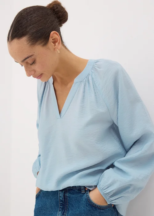 Blue Popover Blouse - 8 Image 3