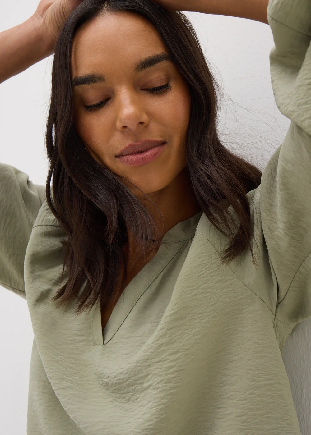 Sage Green Popover Blouse - 8 Image 2