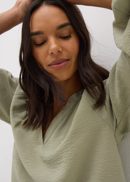 Sage Green Popover Blouse - 8 Image 2