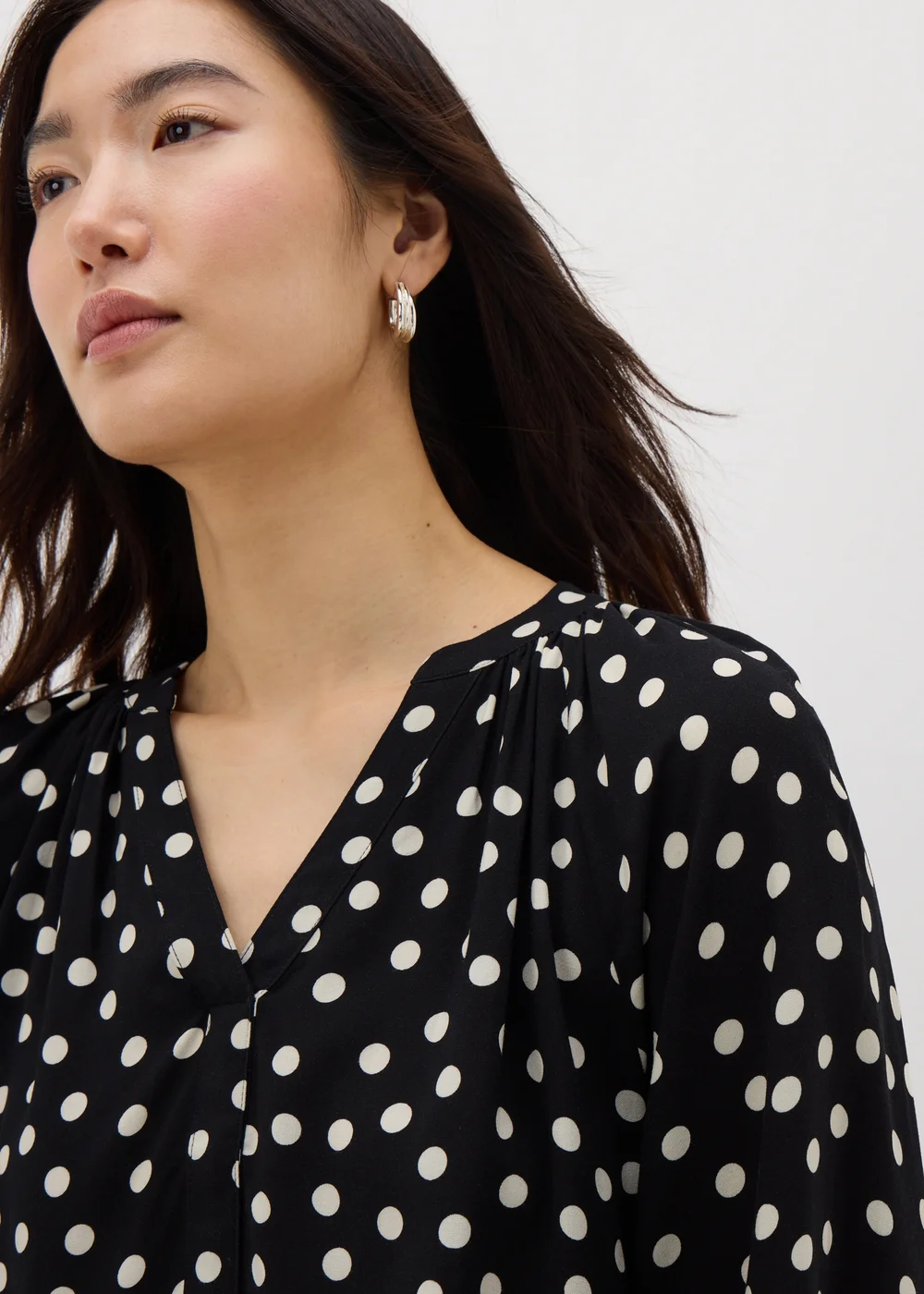 Black Spot Popover Blouse - 8 Image 3