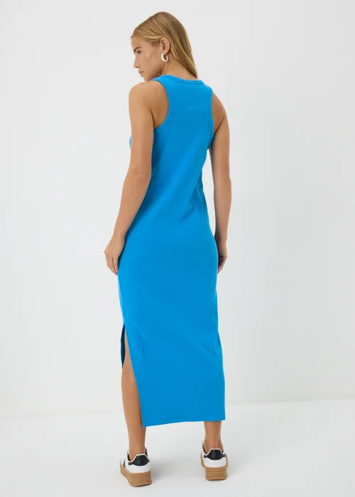 Blue Racer Back Ribbed Midi Dress - 8 Image 2