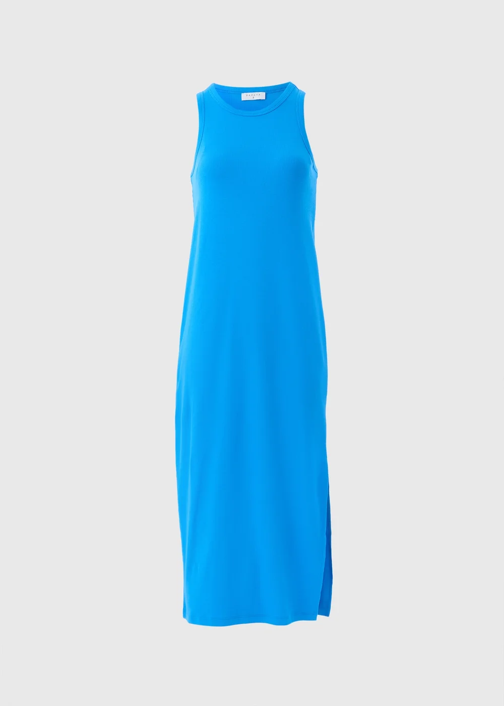 Blue Racer Back Ribbed Midi Dress - 8 Image 4