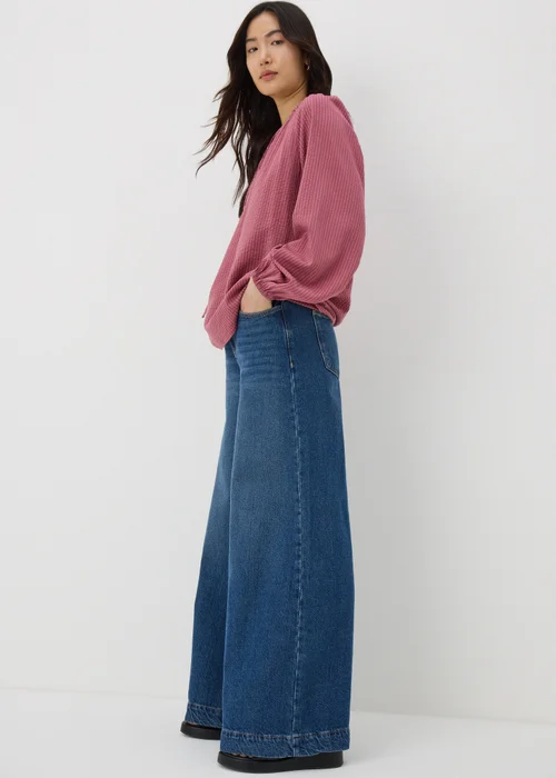 Raspberry Boho TexturedTie Neck Blouse - 8 Image 3