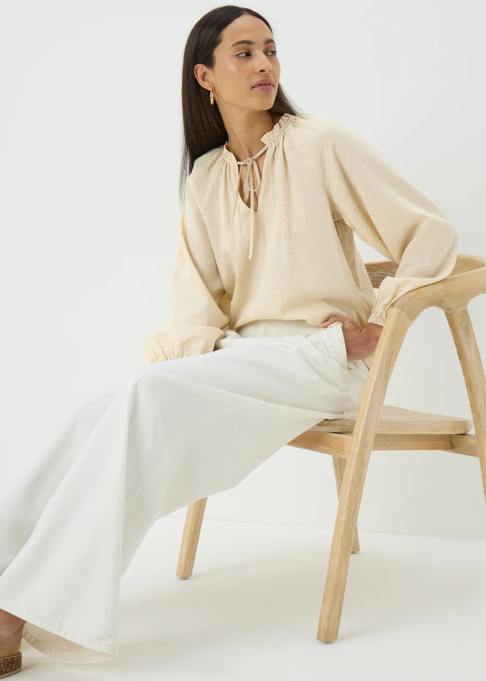 Stone Boho Tie Neck Blouse - 8 Image 3
