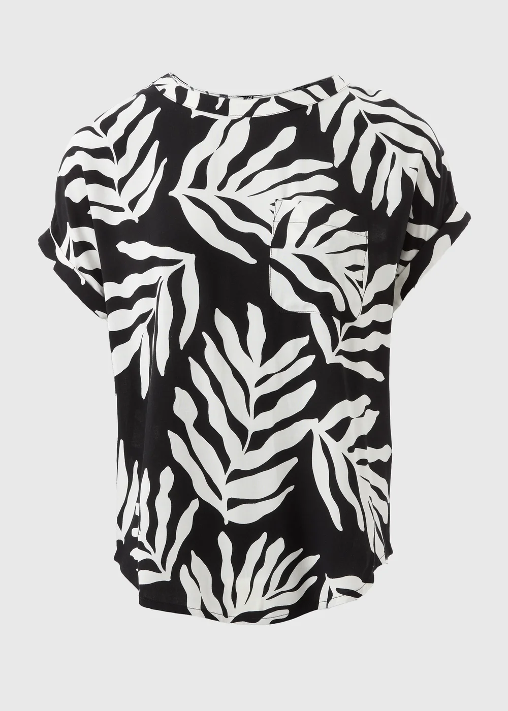 Black Monochrome Leaf Pocket Box Top - 8 Image 3
