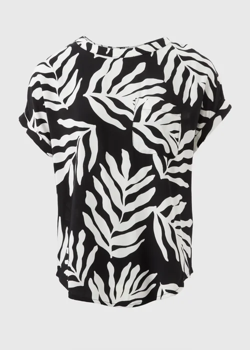 Black Monochrome Leaf Pocket Box Top - 8 Image 3