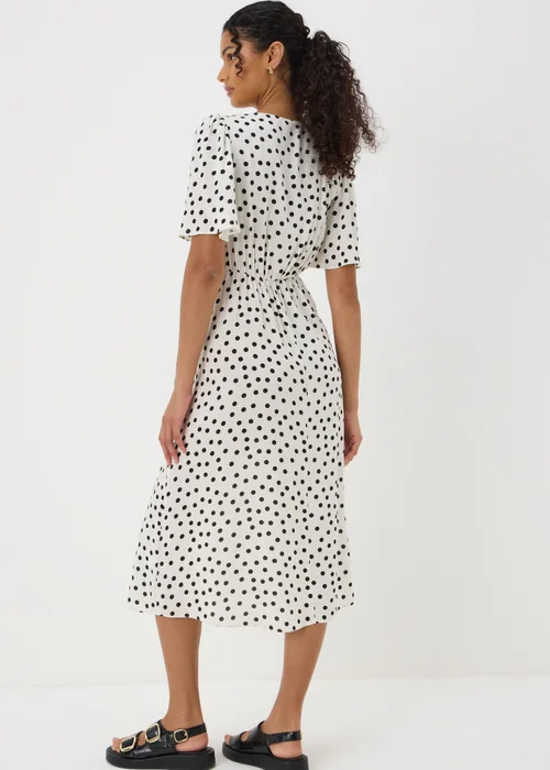 Cream Spot Print Midi Tea Dress - 8 Image 2