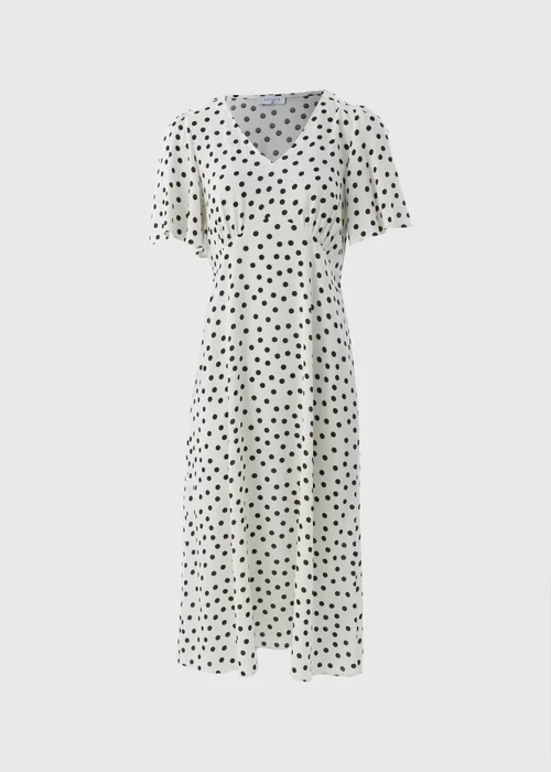 Cream Spot Print Midi Tea Dress - 8 Image 4