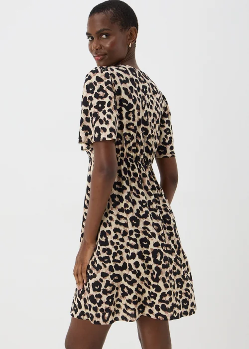 Brown Leopard Mini Dress - 8 Image 2