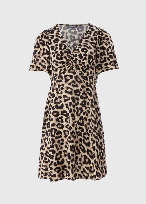 Brown Leopard Mini Dress - 8 Image 4