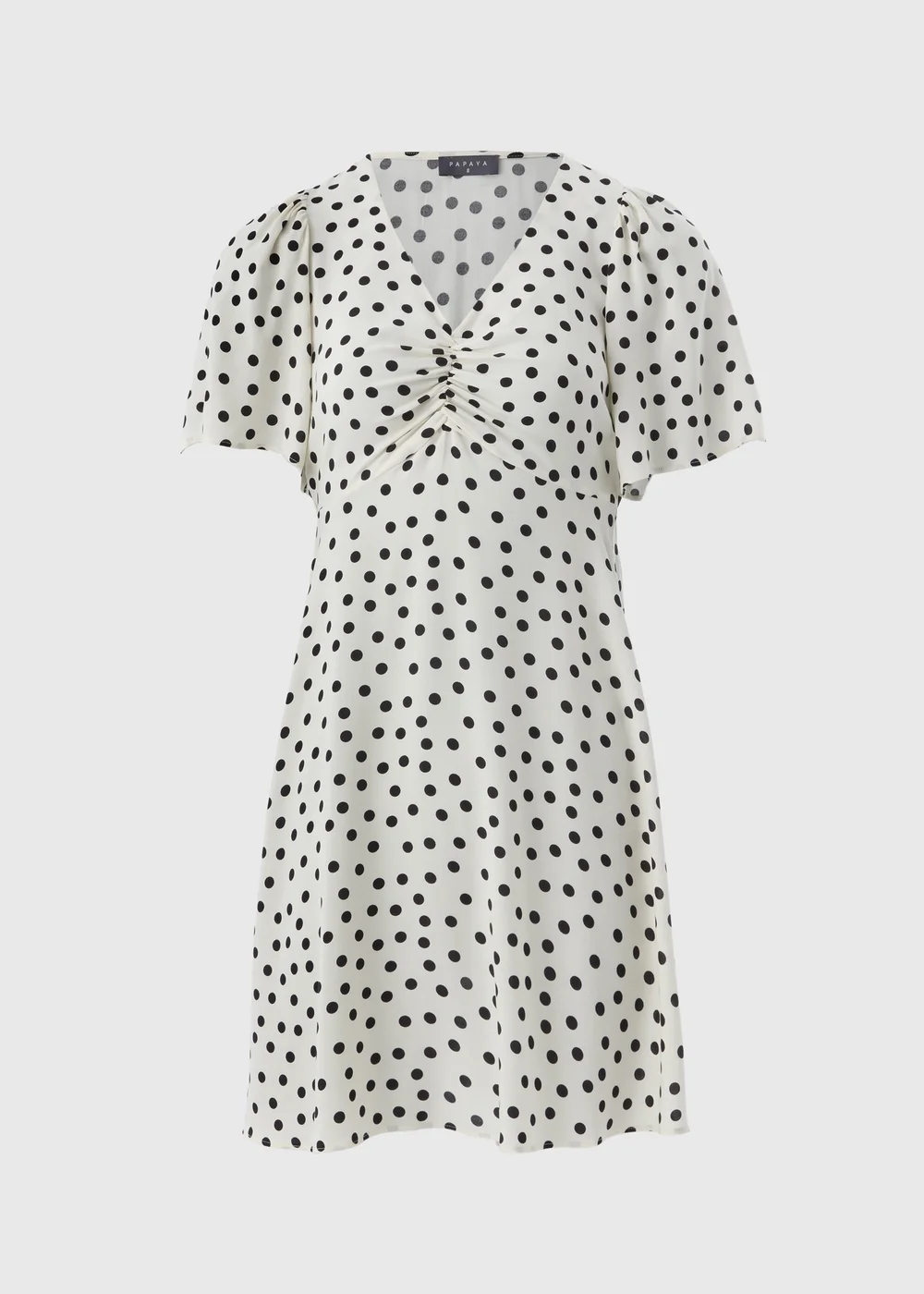 Cream Polka Dot Mini Dress - 8 Image 4