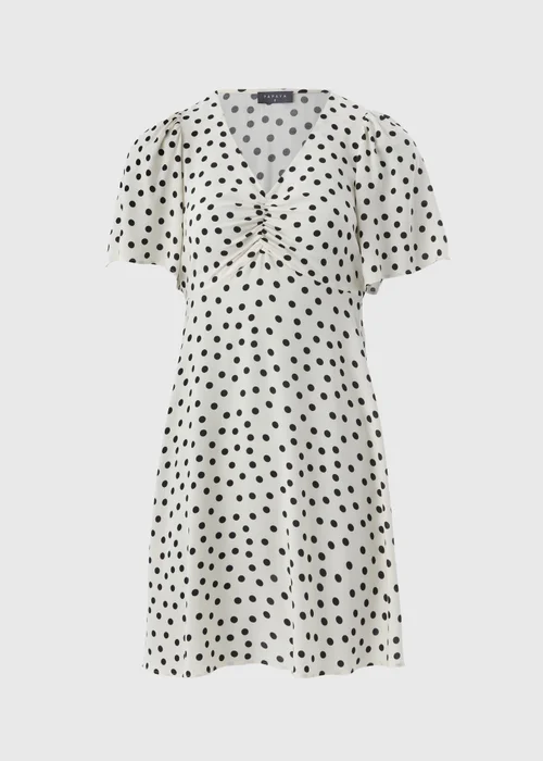 Cream Polka Dot Mini Dress - 8 Image 4