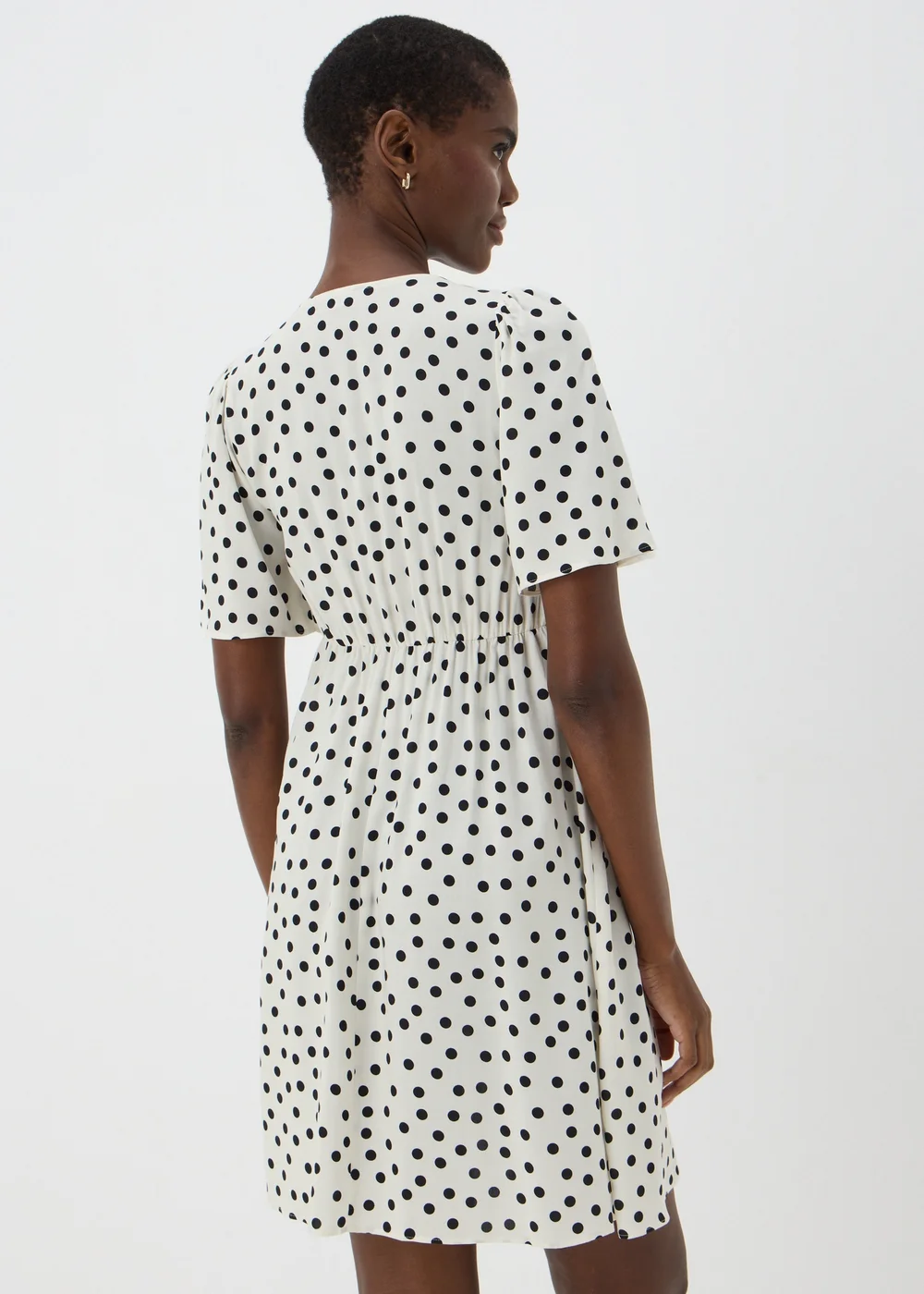 Cream Polka Dot Mini Dress - 8 Image 2