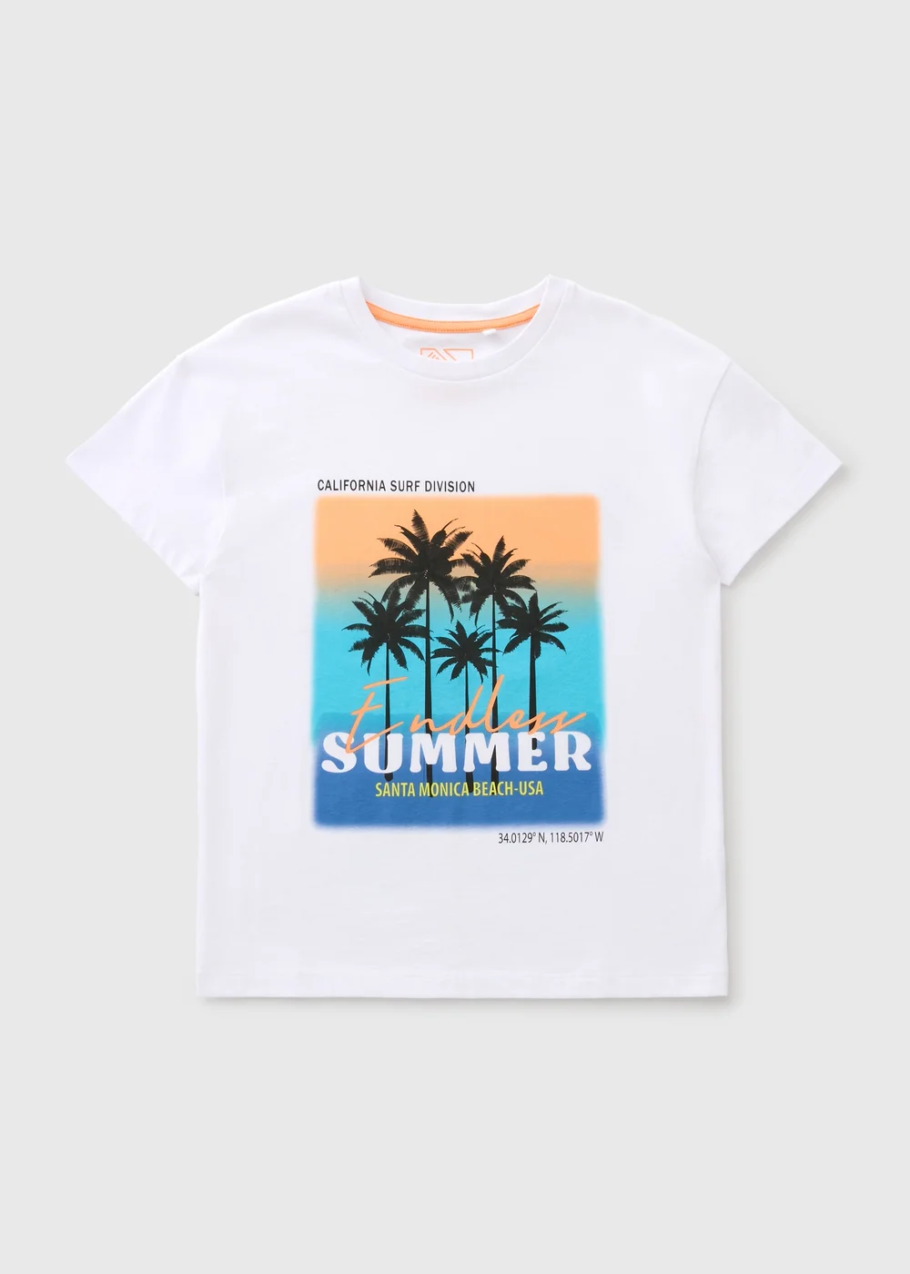 Boys White Summer Ombre T-Shirt (7-15yrs) - 7 Yrs Image 1