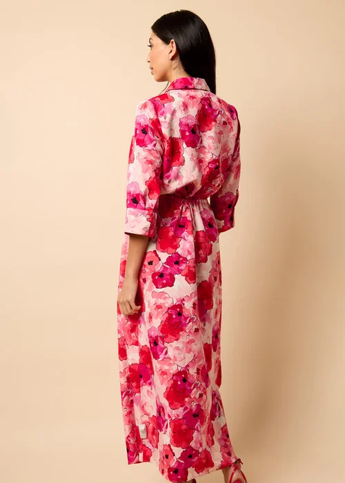 Little Mistress Red Floral Maxi Shirt Dress by Vicky Pattison - Size 8 Image 3