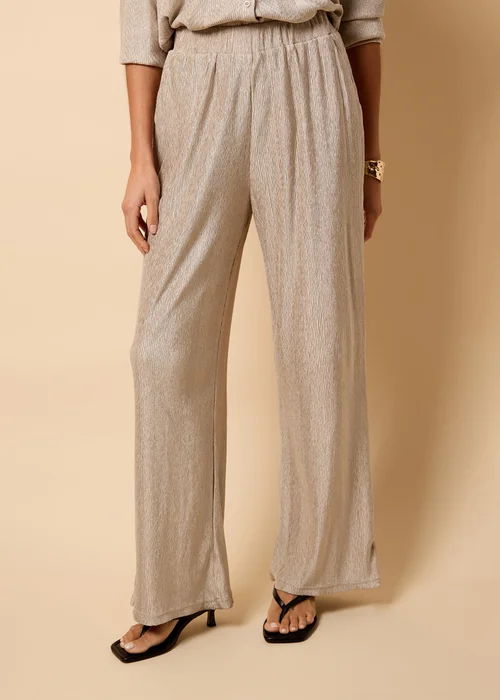 Little Mistress Oyster Co Ord Plisse Trousers by Vicky Pattison - Size 8 Image 2