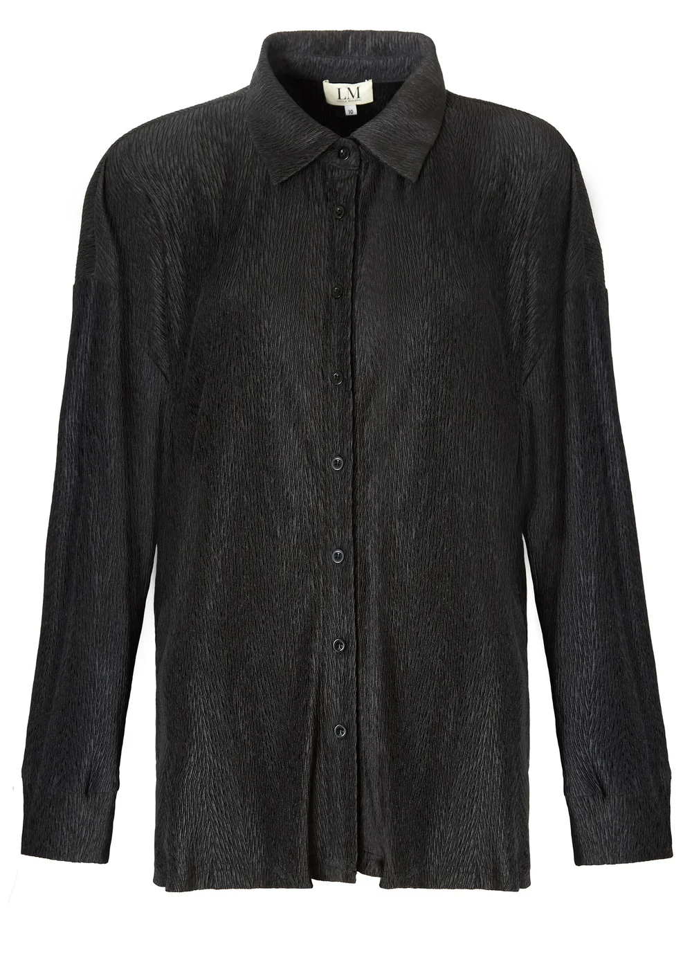 Little Mistress Black Co Ord Plisse Shirt by Vicky Pattison - 8 Image 6