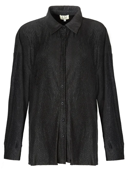 Little Mistress Black Co Ord Plisse Shirt by Vicky Pattison - 8 Image 6