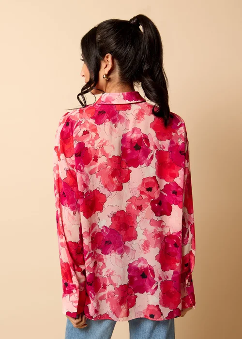 Little Mistress Red Floral Print Chiffon Shirt by Vicky Pattison - 8 Image 2