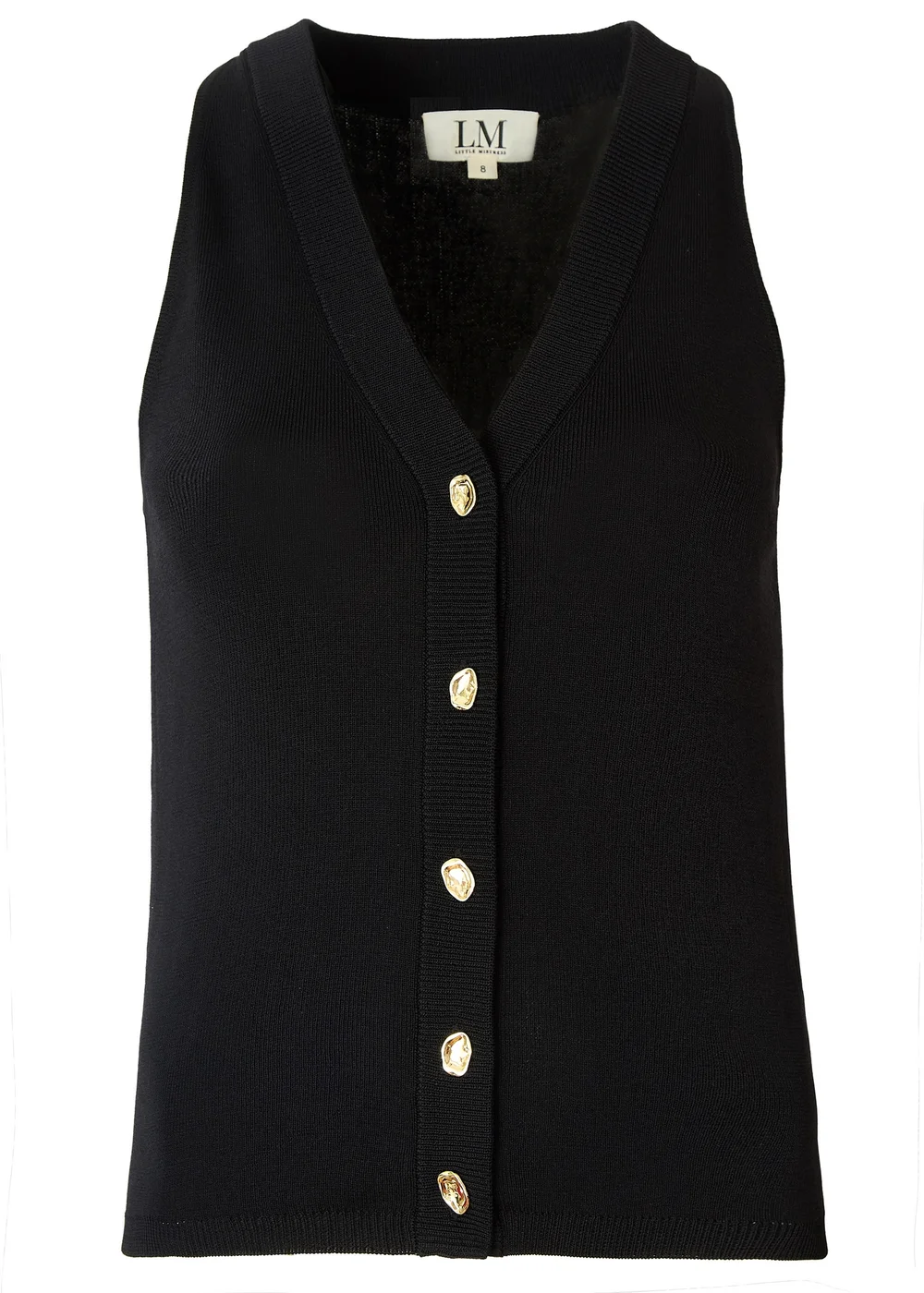 Little Mistress Black Knitted Waistcoat by Vicky Pattison - 8 Image 5