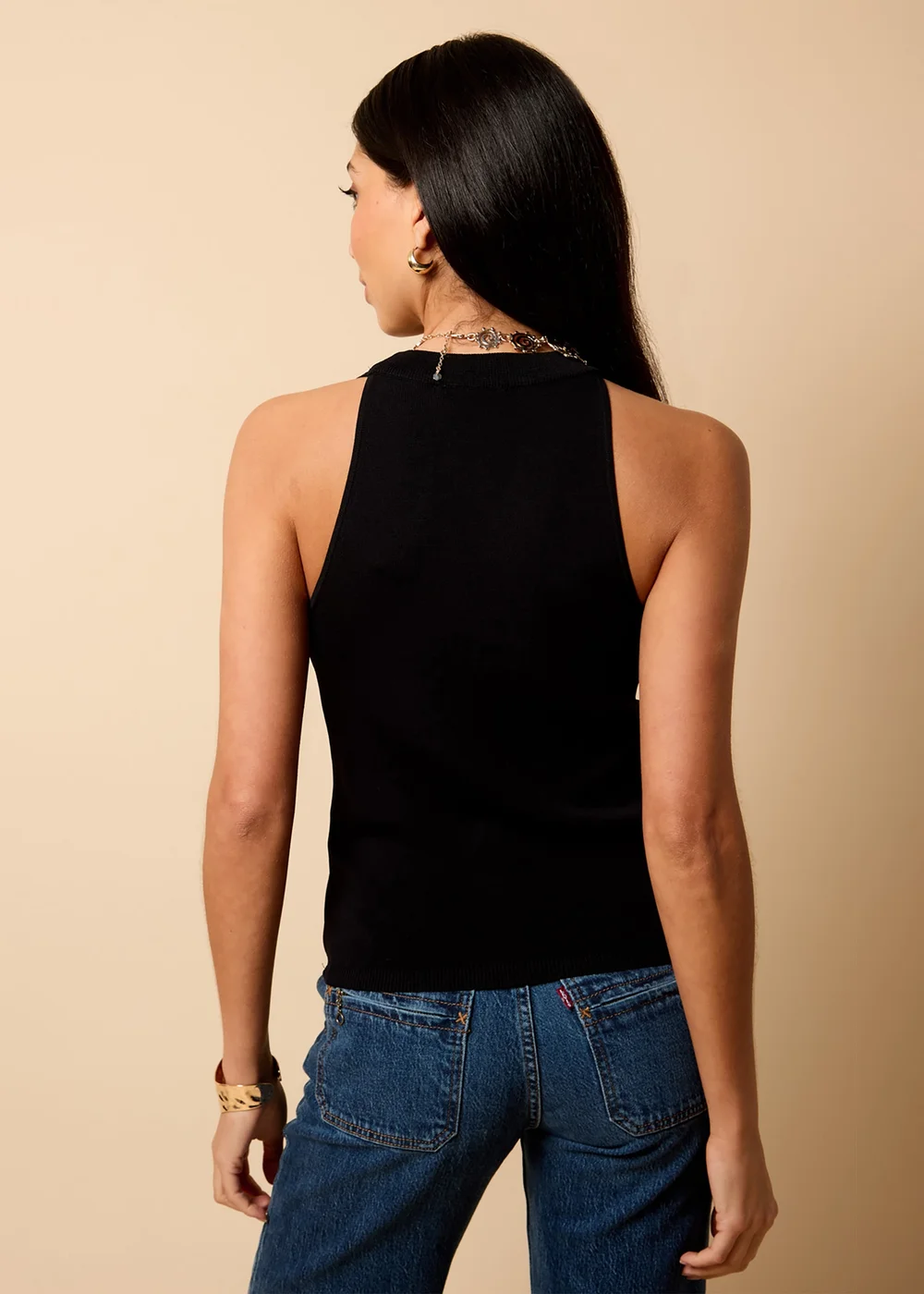 Little Mistress Black Knitted Waistcoat by Vicky Pattison - 8 Image 3