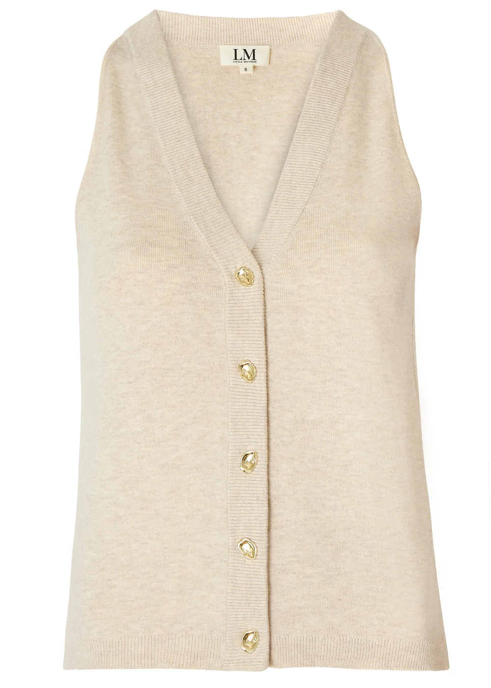 Little Mistress Cream Knitted Waistcoat by Vicky Pattison - 8 Image 5