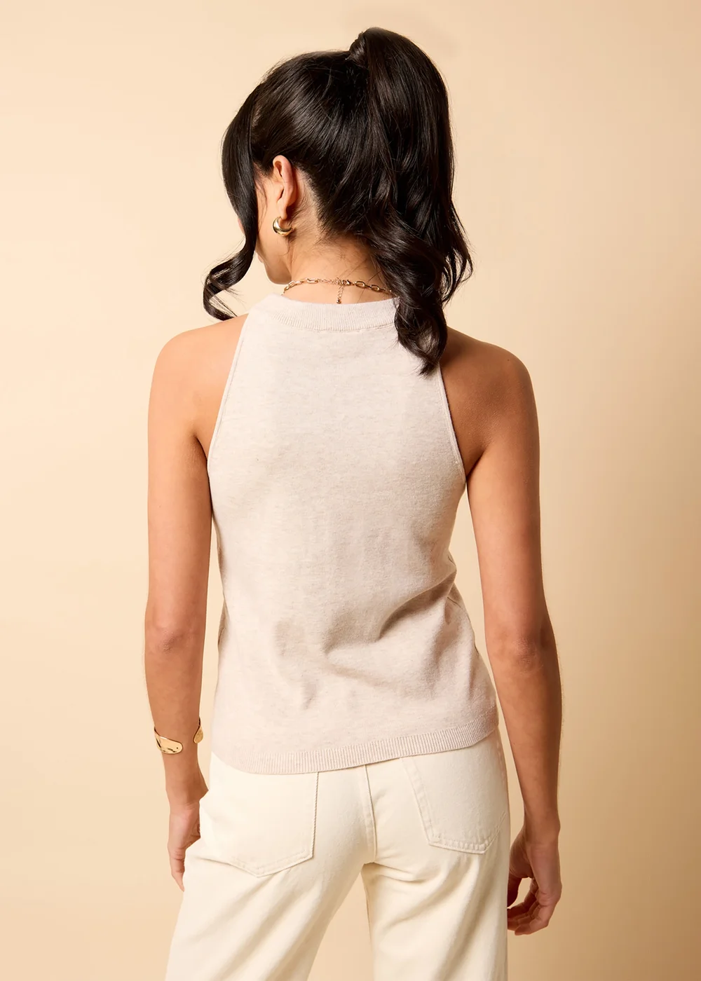Little Mistress Cream Knitted Waistcoat by Vicky Pattison - 8 Image 2