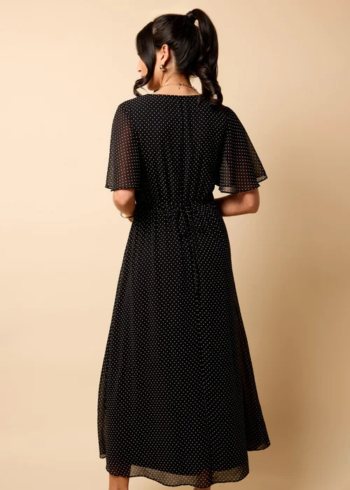 Little Mistress Polka Dot Chiffon Midaxi Dress by Vicky Pattison - Size 8 Image 3