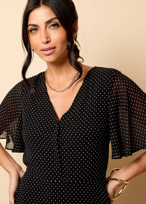 Little Mistress Polka Dot Chiffon Midaxi Dress by Vicky Pattison - Size 8 Image 5