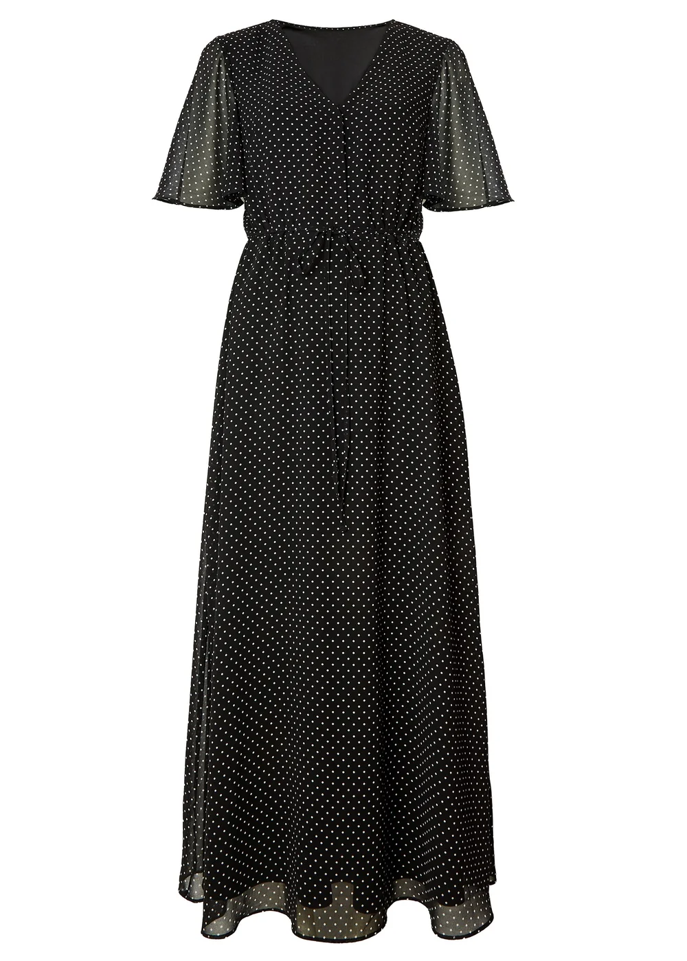 Little Mistress Polka Dot Chiffon Midaxi Dress by Vicky Pattison - Size 8 Image 6