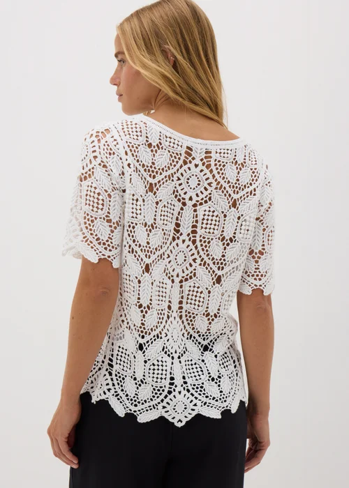 Cream Crochet Short Sleeve Top - 8 Image 2