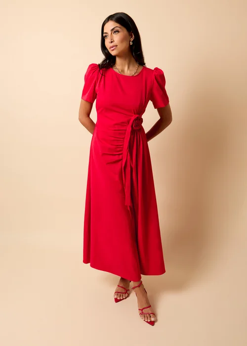 Little Mistress Red Rosette Midaxi Dress by Vicky Pattison - Size 8 Image 2
