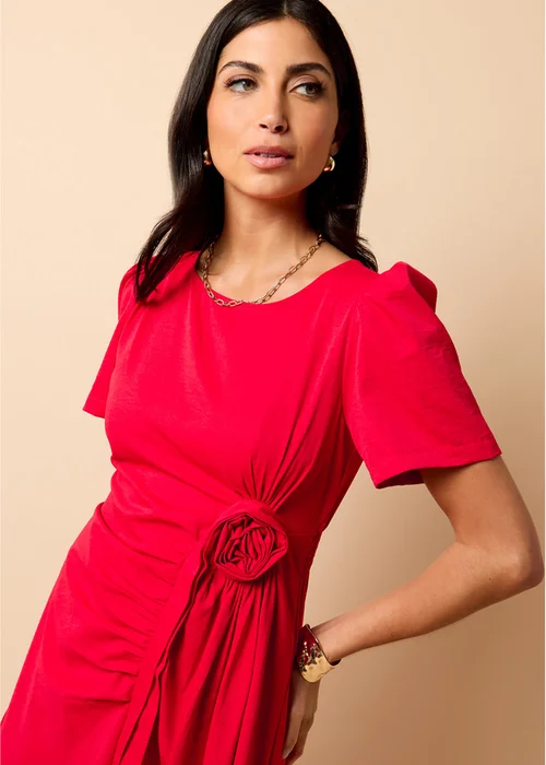 Little Mistress Red Rosette Midaxi Dress by Vicky Pattison - Size 8 Image 4
