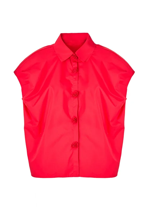 Little Mistress Red Poplin Cotton Shirt by Vicky Pattison - 8 Image 5