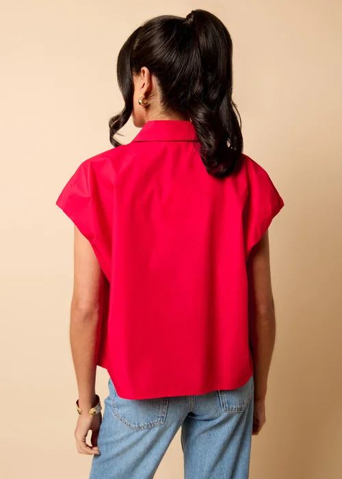Little Mistress Red Poplin Cotton Shirt by Vicky Pattison - 8 Image 2