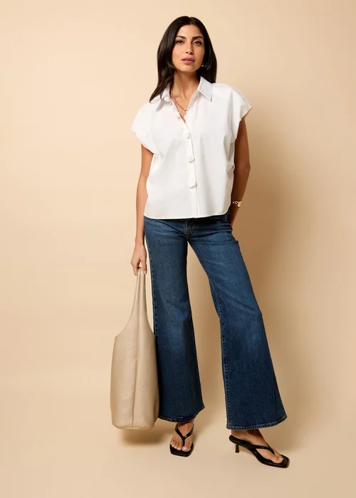 Little Mistress White Poplin Cotton Shirt by Vicky Pattison - Size 8 Image 4