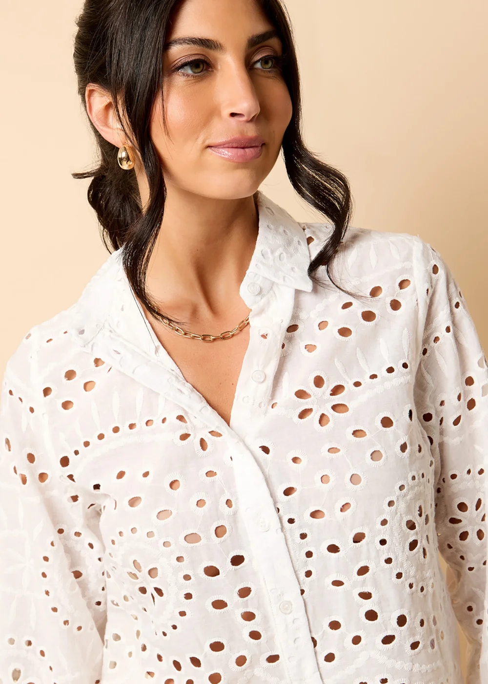 Little Mistress White Broderie Shirt by Vicky Pattison - 8 Image 4