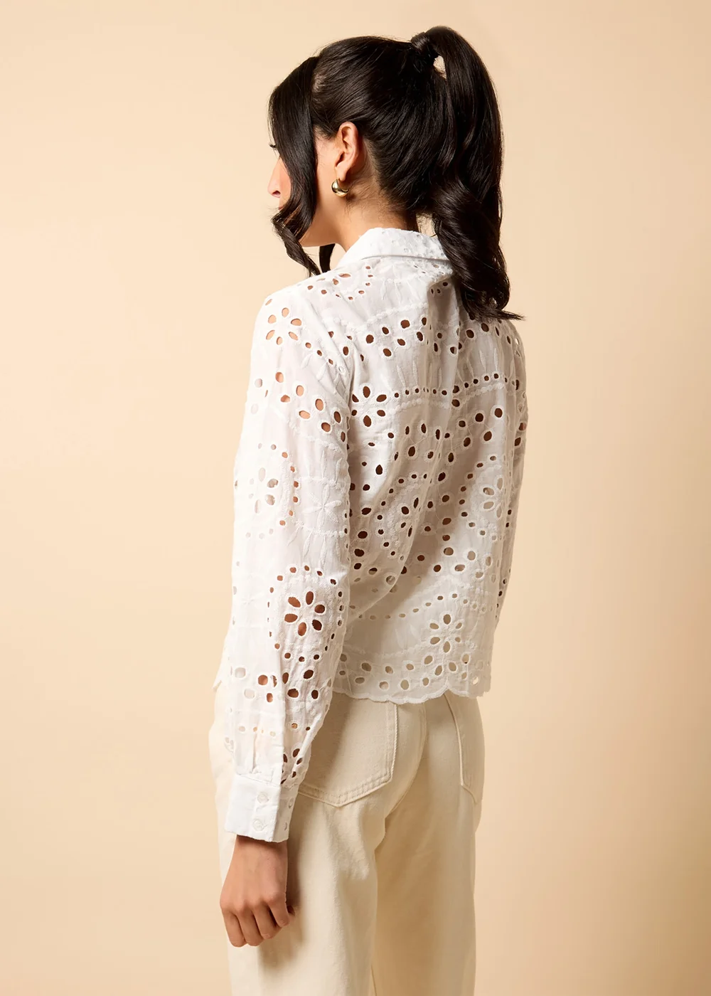 Little Mistress White Broderie Shirt by Vicky Pattison - 8 Image 2