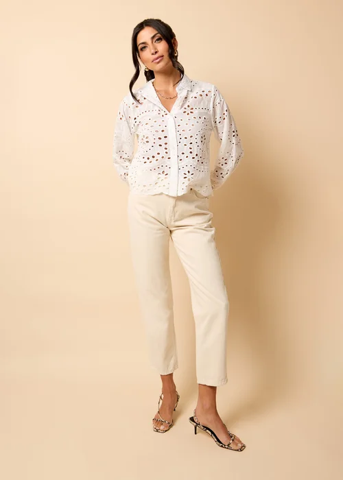 Little Mistress White Broderie Shirt by Vicky Pattison - 8 Image 3