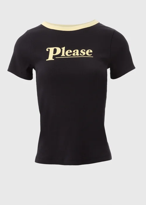 Sabrina Carpenter Black Please Ribbed T Shirt - 8 Image 3