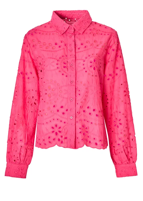 Little Mistress Pink Broderie Shirt by Vicky Pattison - Size 8 Image 5