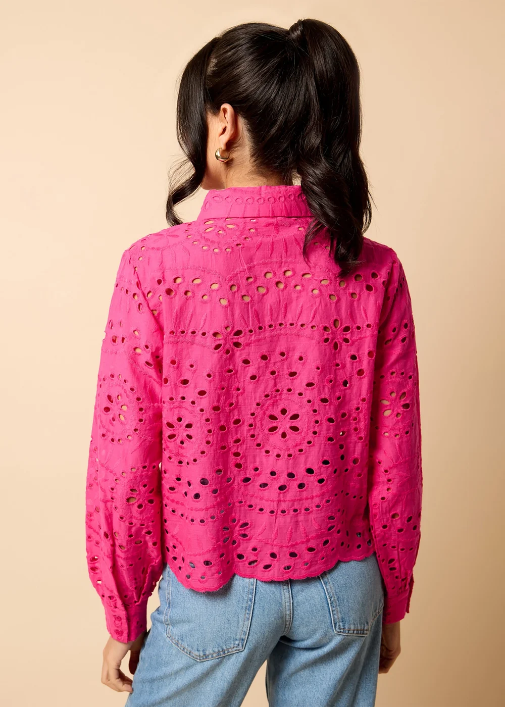 Little Mistress Pink Broderie Shirt by Vicky Pattison - Size 8 Image 2