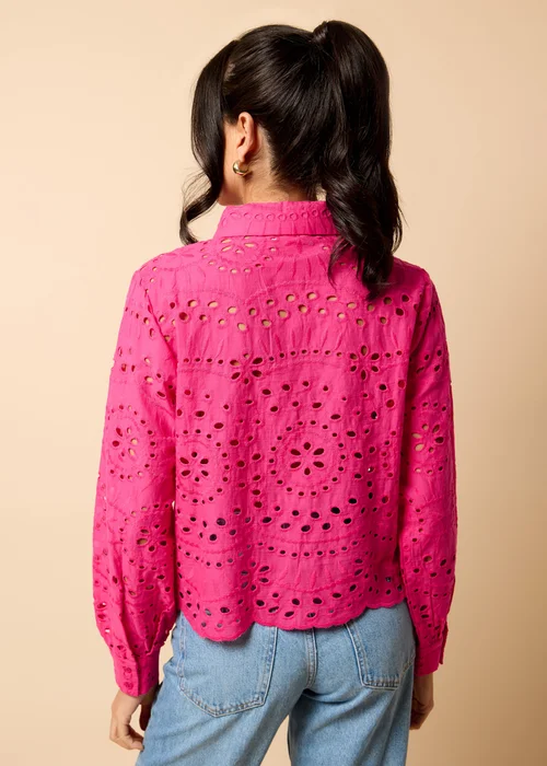 Little Mistress Pink Broderie Shirt by Vicky Pattison - Size 8 Image 2