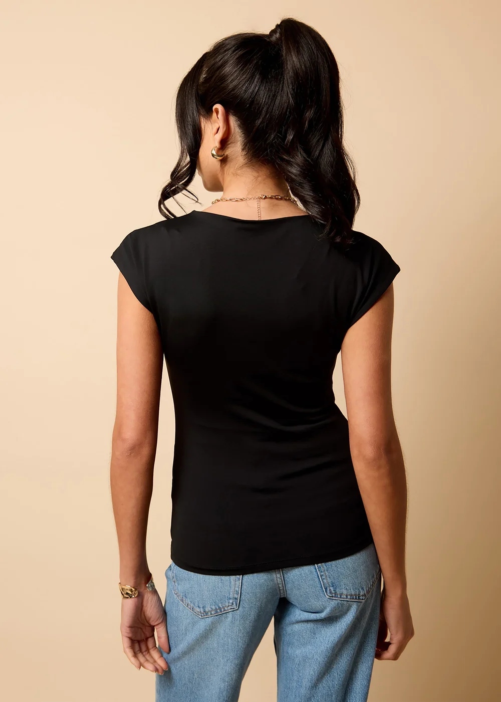 Little Mistress Black Ruched Top by Vicky Pattison - Size 8 Image 3
