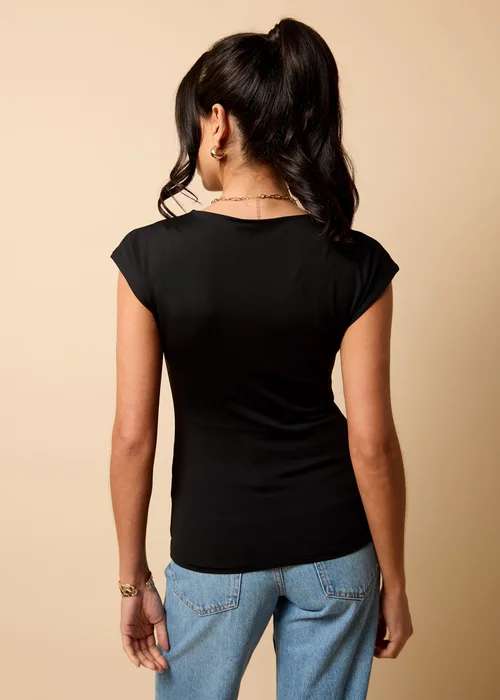 Little Mistress Black Ruched Top by Vicky Pattison - Size 8 Image 3